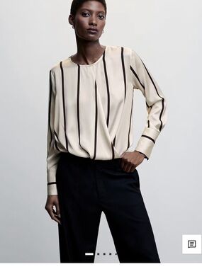 Mango’s Striped Satin Blouse Top